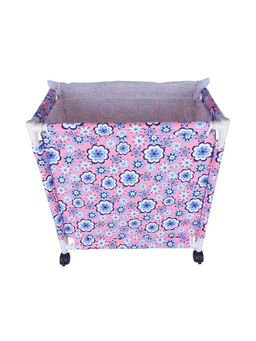 Premsons - Floral Rolling Laundry Clothes Basket
