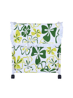 Premsons - Green Floral Rolling Laundry Clothes Basket