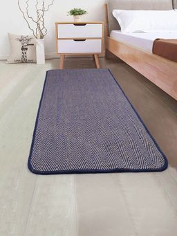 Saral Home - Cotton & Jute Bedside Runner-Blue-40X120 Cm
