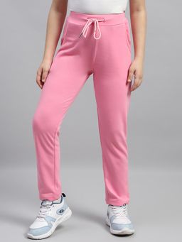 Monte Carlo - Girls Pink Solid Track Pant