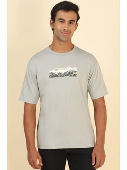 Allen Solly - Men Grey Printed Crew Neck T-Shirt