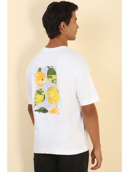 Allen Solly - Men White Printed Crew Neck T-Shirt