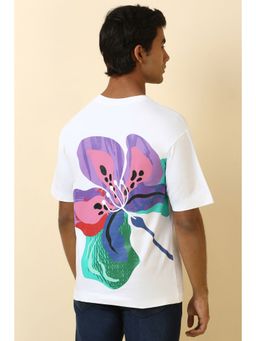 Allen Solly - Men White Printed Crew Neck T-Shirt