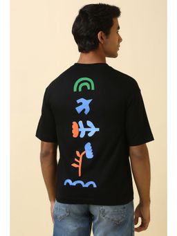 Allen Solly - Men Black Printed Crew Neck T-Shirt