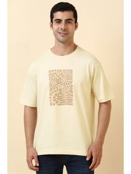 Allen Solly - Men Beige Printed Crew Neck Printed T-Shirts