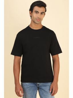 Allen Solly - Men Black Solid Crew Neck T-Shirt