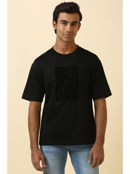 Allen Solly - Men Black Printed Crew Neck T-Shirt