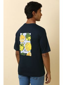 Allen Solly - Men Navy Printed Crew Neck T-Shirt