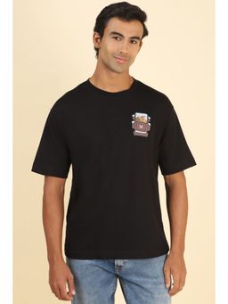 Allen Solly - Men Black Printed Crew Neck T-Shirt