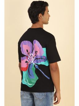 Allen Solly - Men Black Printed Crew Neck T-Shirt