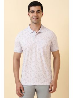Allen Solly - Men Lilac Printed Polo Neck T-Shirt