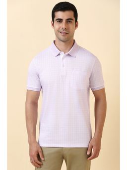 Allen Solly - Men Lilac Printed Polo Neck T-Shirt