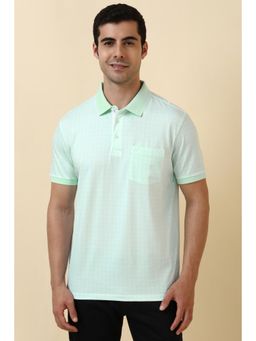 Allen Solly - Men Green Printed Polo Neck T-Shirt