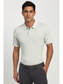 Peter England - Men Grey Print Polo Neck T-Shirt