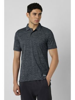 Van Heusen - Men Grey Print Polo Neck T-Shirt