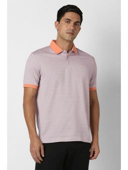 Van Heusen - Men Pink Print Polo Neck T-Shirt