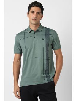 Van Heusen - Men Green Polo Neck T-Shirt