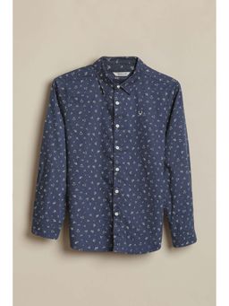 Allen Solly - Boys Navy Blue Print Casual Shirt