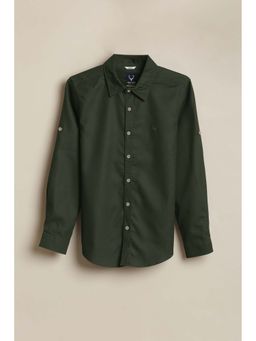 Allen Solly - Boys Olive Textured Casual Shirt