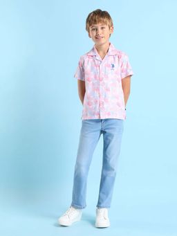 U.S. POLO ASSN. - Boys All Over Printed Relaxed Fit Shirt