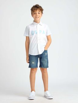 U.S. POLO ASSN. - Boys Vertical Striped Pure Cotton Shirt