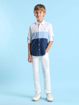 U.S. POLO ASSN. - Boys Color Block Regular Fit Multi-Color Shirt