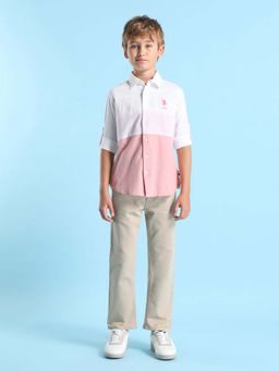 U.S. POLO ASSN. - Boys Color Block Regular Fit Multi-Color Shirt