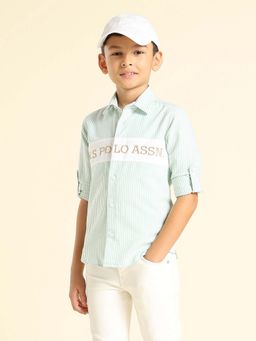 U.S. POLO ASSN. - Boys Vertical Striped Regular Fit Shirt