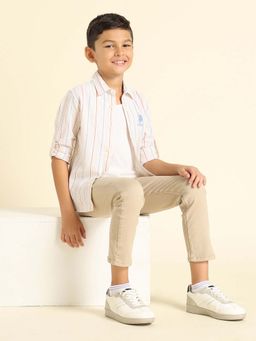 U.S. POLO ASSN. - Boys Vertical Striped Regular Fit Multi-Color Shirt