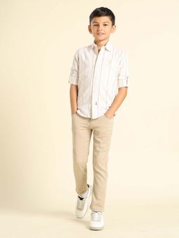U.S. POLO ASSN. - Boys Vertical Striped Regular Fit Multi-Color Shirt