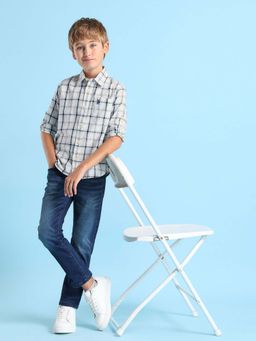 U.S. POLO ASSN. - Boys Grid Tattersall Checked Regular Fit Shirt