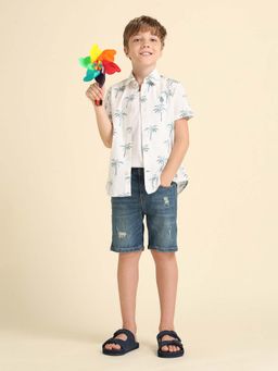 U.S. POLO ASSN. - Boys Tropical Printed Boxy Fit Shirt