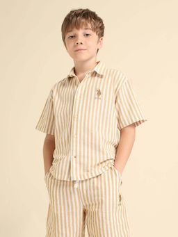 U.S. POLO ASSN. - Boys Vertical Striped Boxy Fit Shirt
