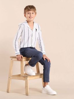 U.S. POLO ASSN. - Boys Vertical Striped Boxy Fit Shirt