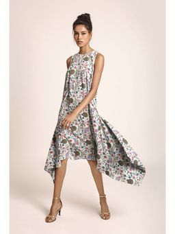 PS Pret by Payal Singhal - White Printed Art Crepe Dress