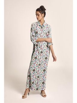 PS Pret by Payal Singhal - White Printed Art Crepe Dress