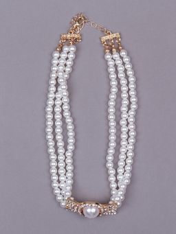 Odette - Layered White Pearl Necklace with a Choker