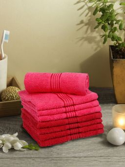 KOPA - Quick Dry 100% Cotton Soft Terry Towel -8Pc Face Towel D'Ross Solid-Pink, Red