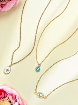 Zaveri Pearls - Set of 3 Gold Tone Contemporary Chains-ZPFK15112