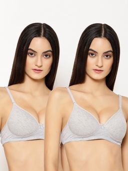 Floret - Wirefree Padded Seamless Bra - Grey