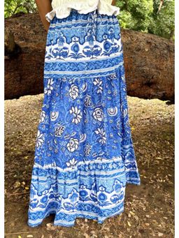 That Romeo - Blue Blossom Block Print Skirt