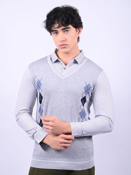 Odette - Purple Cotton Pique Printed Polo Shirt for Men