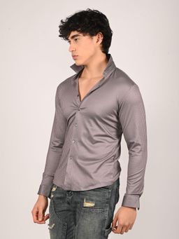 Odette - Brown Polyster Lycra Checked Shirts for Men