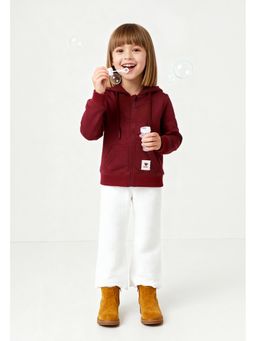 max - Girls Knit Hoodie Jacket - Red