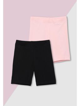 max - Girls Solid Cycling Shorts - Multi-Color (Pack of 2)