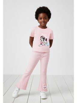 max - Girls Mickey Mouse Printed T-shirt and Pant - Pink