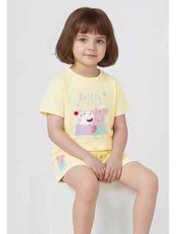 max - Girls Peppa Pig T-shirt and Short - Yellow