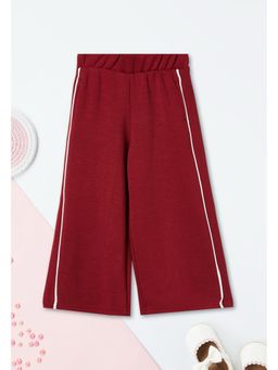 max - Girls Side Striped Wide Leg Pants - Red