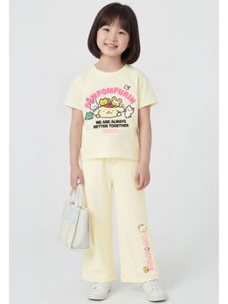 max - Girls Pompompurin Print T-shirt and Pant - Yellow