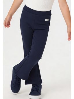 max - Girls Solid Flared Pant - Blue
